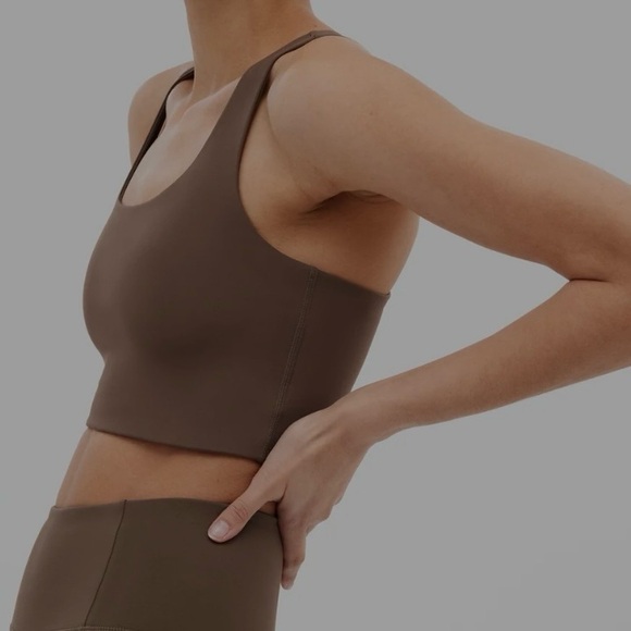 Girlfriend Collective Cafe Brown Paloma Racerback Sports Bra Style 1002 Sz L - Picture 3 of 13